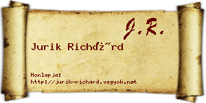 Jurik Richárd névjegykártya